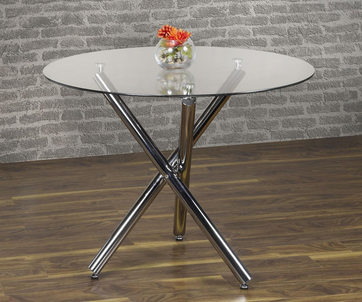 Dukes 5-Piece Beige Dining Table Set With Fabric Upholstered Chairs