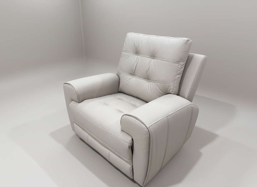 Nolan Taupe Power Recliner Chair In Aire-Leather Upholestery