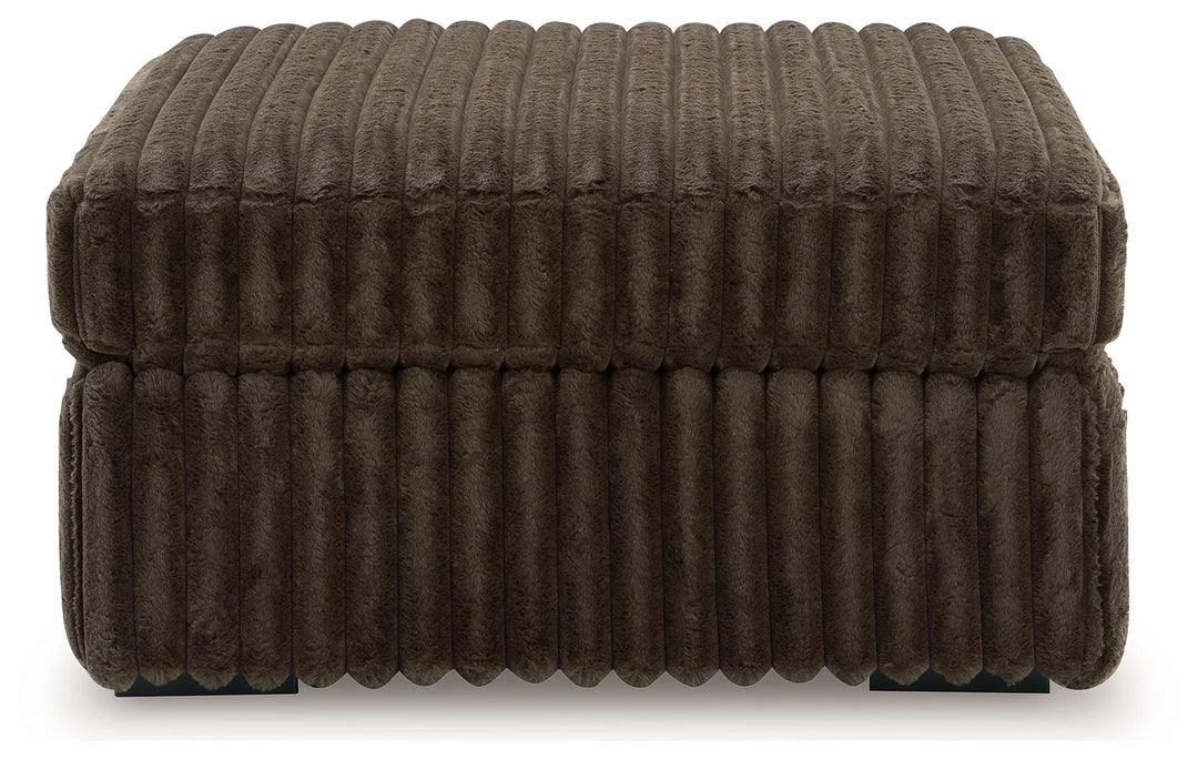 9810408 Midnight-madness Oversized Accent Ottoman In Fabric Upholstery - Chocolate | Signature Design By Ashley