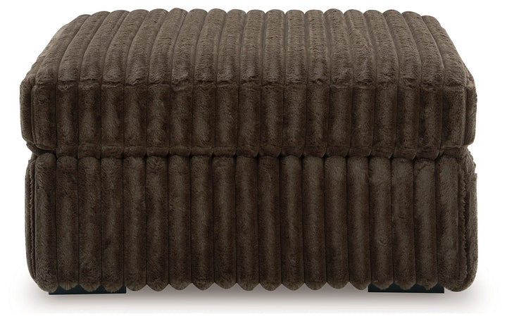 9810408 Midnight-madness Oversized Accent Ottoman In Fabric Upholstery - Chocolate | Signature Design By Ashley