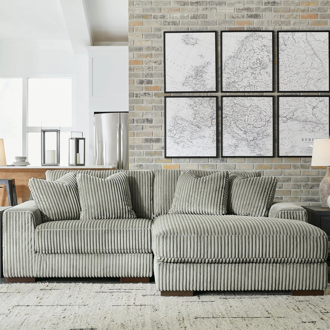21105S4 Lindyn 2-Piece RAF Sectional Sofa in Fabric Upholstery - Fog | Signature Design by Ashley