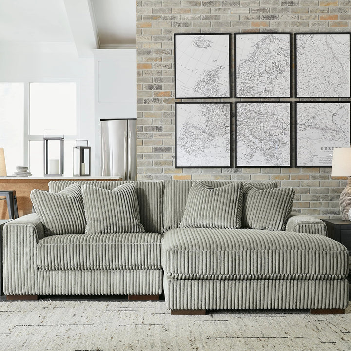 21105S4 Lindyn 2-Piece RAF Sectional Sofa in Fabric Upholstery - Fog | Signature Design by Ashley