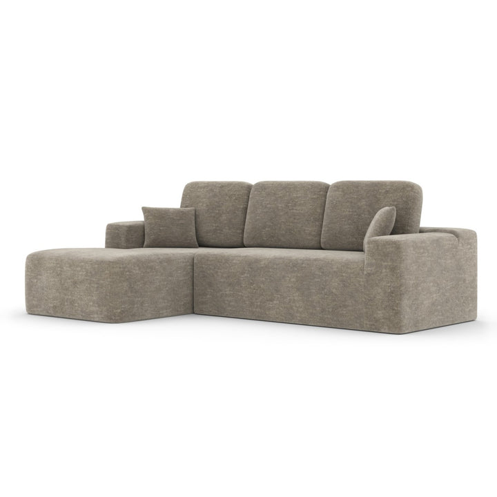 Sugero Taupe Sectional Sofa With Chaise In Fabric Upholstery