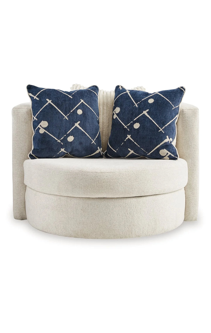3370644 Padova Swivel Accent Chair In Fabric Upholstery - Ivory | Padova Collection By Ashley