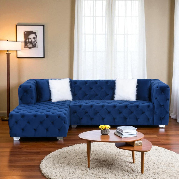 Orchid 3-Seater Fabric Upholstered Sectional Sofa - Blue | Available In LHF/ RHF Configuration
