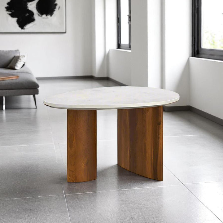 Callan Coffee Table in Walnut & Cloud White