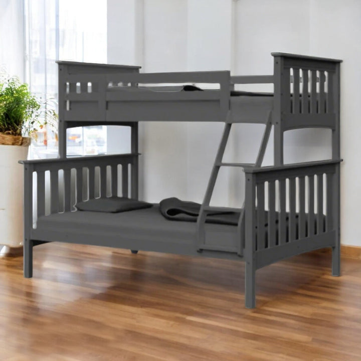 Parker Stylish Bunk Bed (Single/ Double) In Tempting Grey Finish