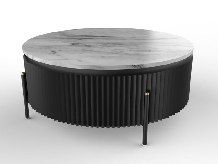 Modern Black Glass Coffee Table with Stainless Steel Legs