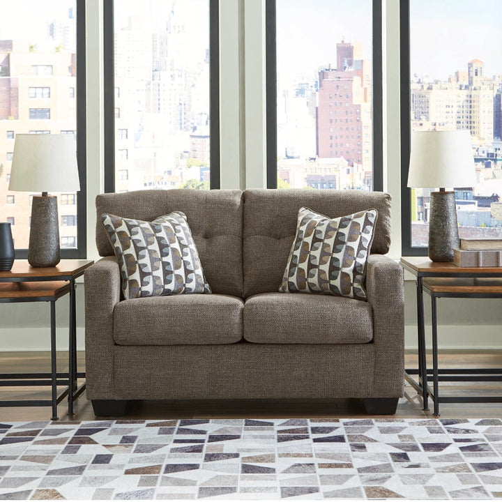3100535 Mahoney Loveseat In Fabric Upholstery - Chocolate  | Signature Design By Ashley