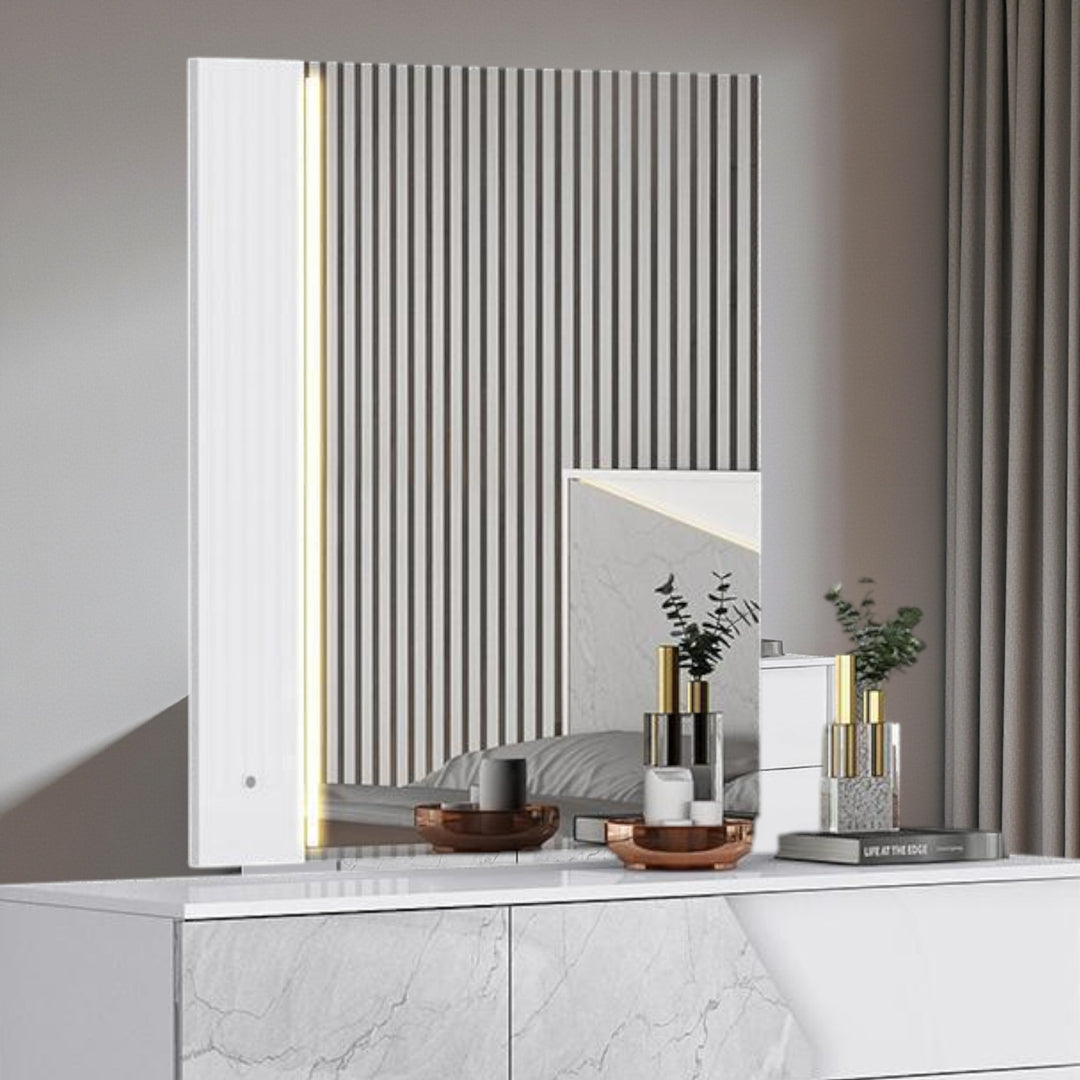 Quartz Wooden Vanity Dresser With Spacious Storage Drawers - Dark Brown