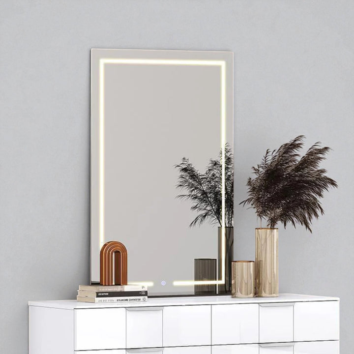 Cyrus Wooden Vanity Dresser With Spacious Storage Drawers & LED Mirror - White