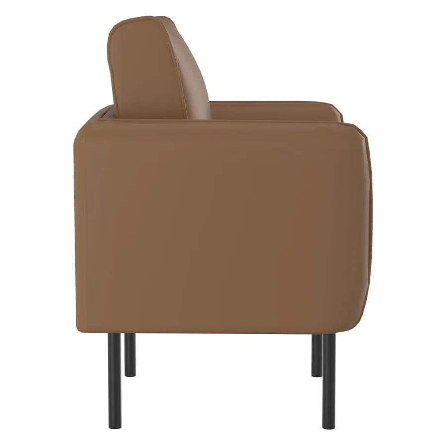 Nspire Modern Faux Leather Accent Chair in Saddle