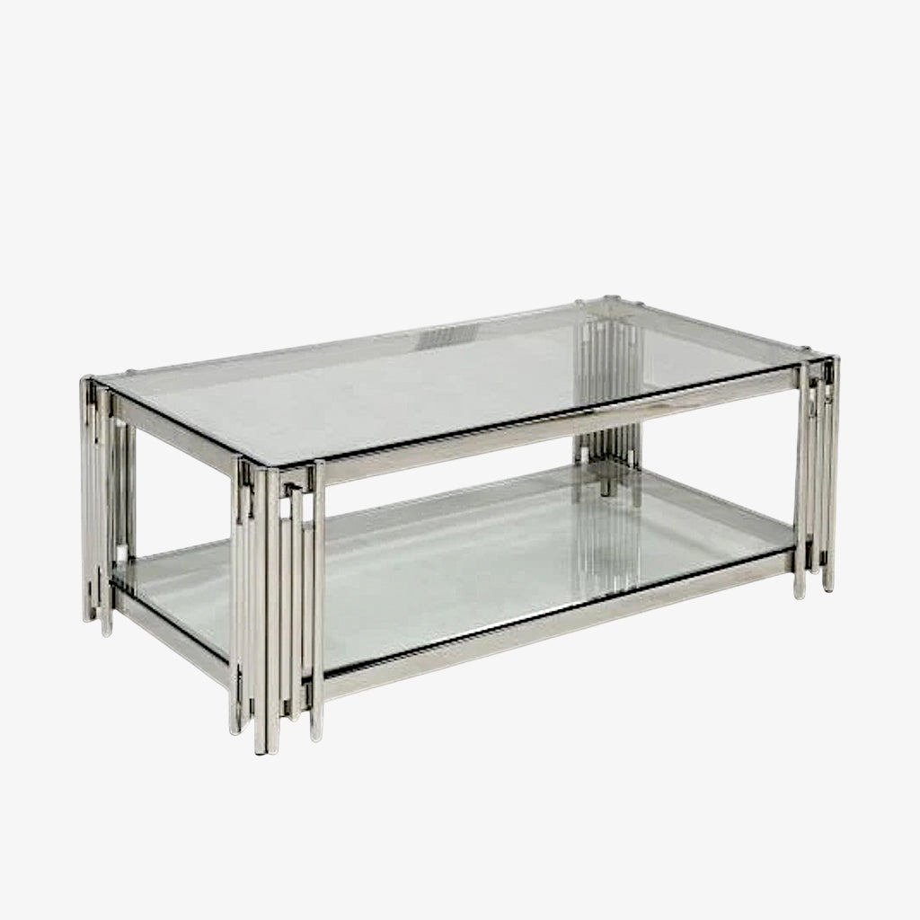 Belini Stainless Steel Coffee Table With Chrome Finish