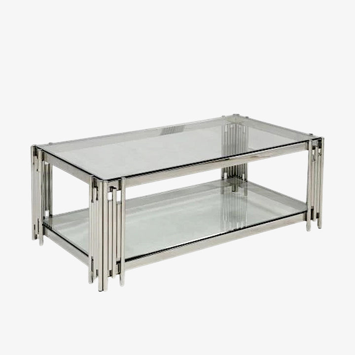 Belini Stainless Steel Coffee Table With Chrome Finish