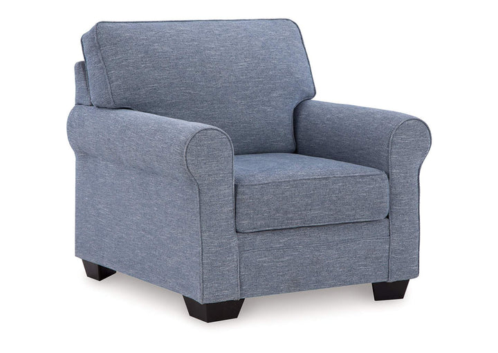 3260420 Carissa Manor Armchair In Fabric Upholstery - Denim | Benchcraft By Ashley