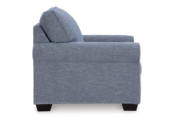 3260420 Carissa Manor Armchair In Fabric Upholstery - Denim | Benchcraft By Ashley
