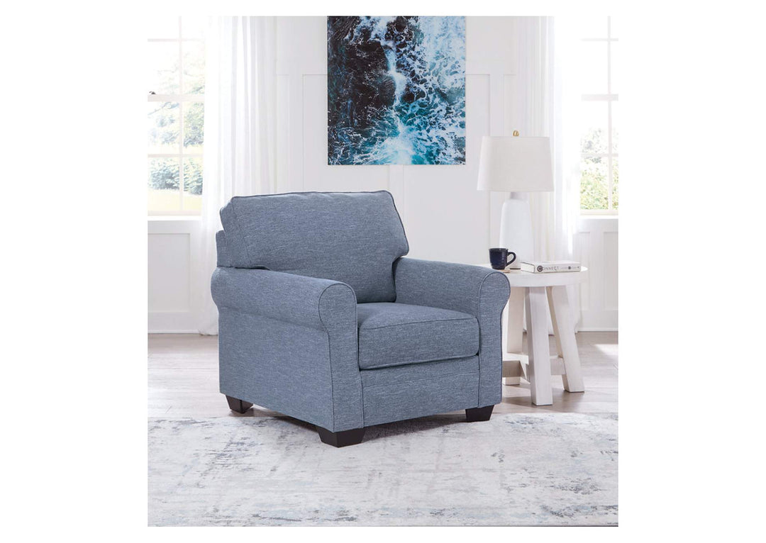 3260420 Carissa Manor Armchair In Fabric Upholstery - Denim | Benchcraft By Ashley