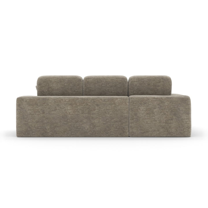 Sugero Taupe Sectional Sofa With Chaise In Fabric Upholstery