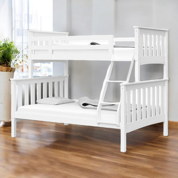 Parker Stylish Bunk Bed (Single/ Double) In Striking White Finish