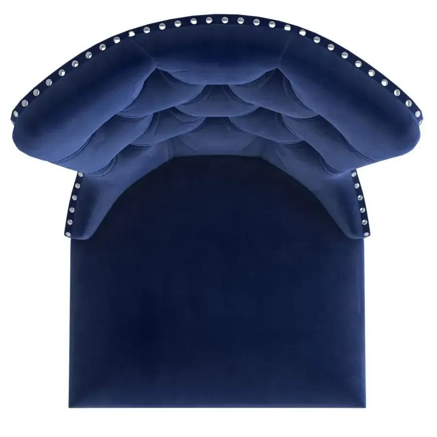 Chaise d'appoint Hollis, ensemble de 2 en bleu marine et chrome