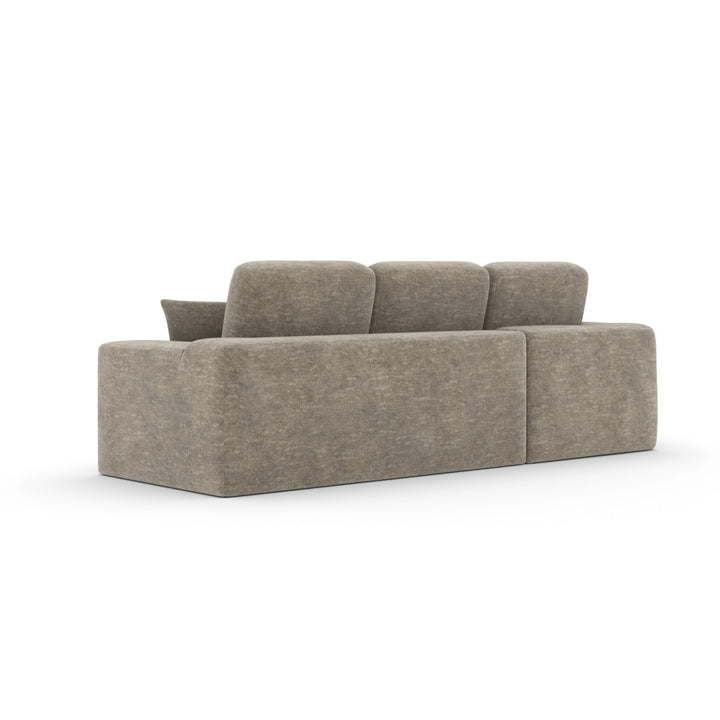 Sugero Taupe Sectional Sofa With Chaise In Fabric Upholstery