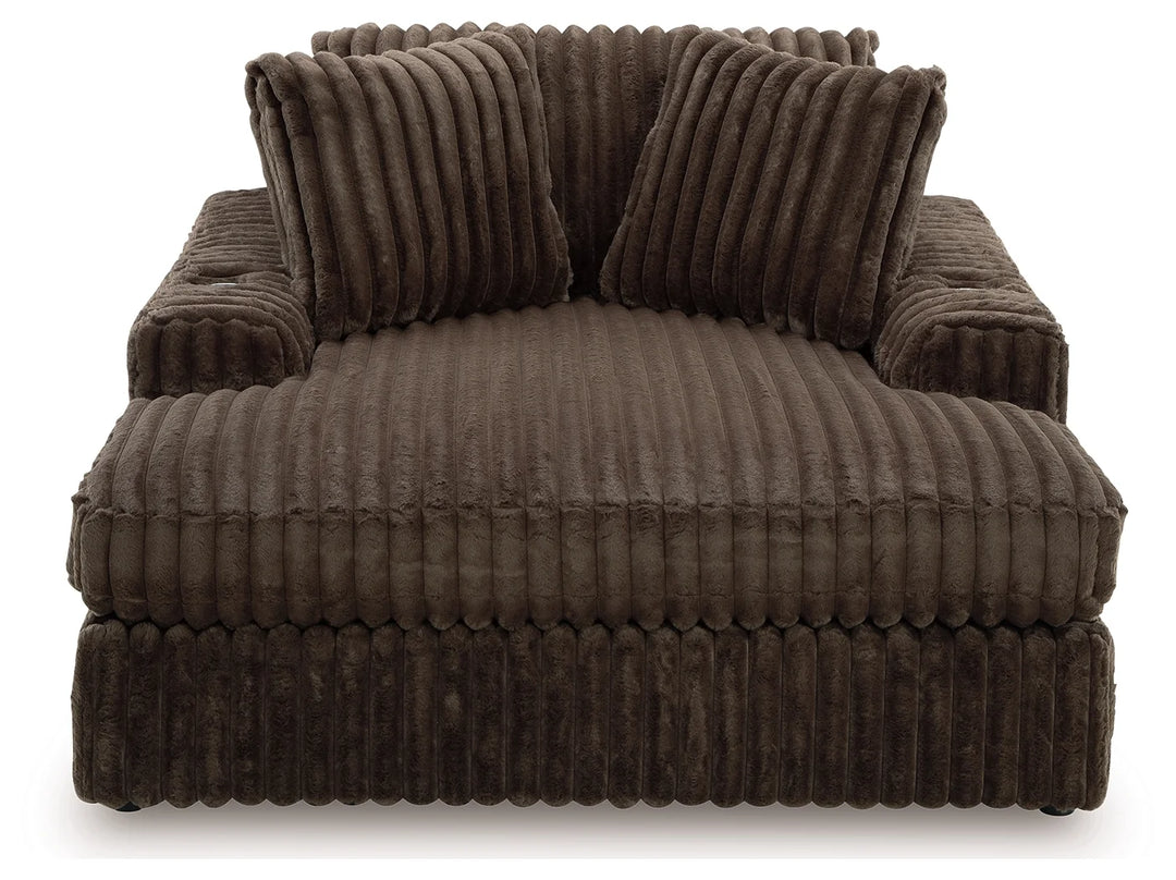 9810415 Midnight-madness Oversized Chaise In Fabric Upholstery - Chocolate | Signature Design By Ashley