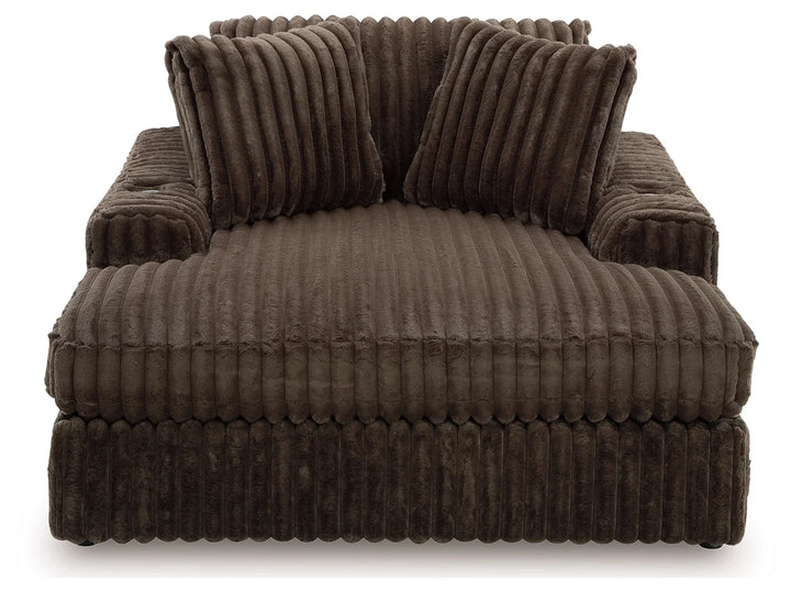 9810415 Midnight-madness Oversized Chaise In Fabric Upholstery - Chocolate | Signature Design By Ashley