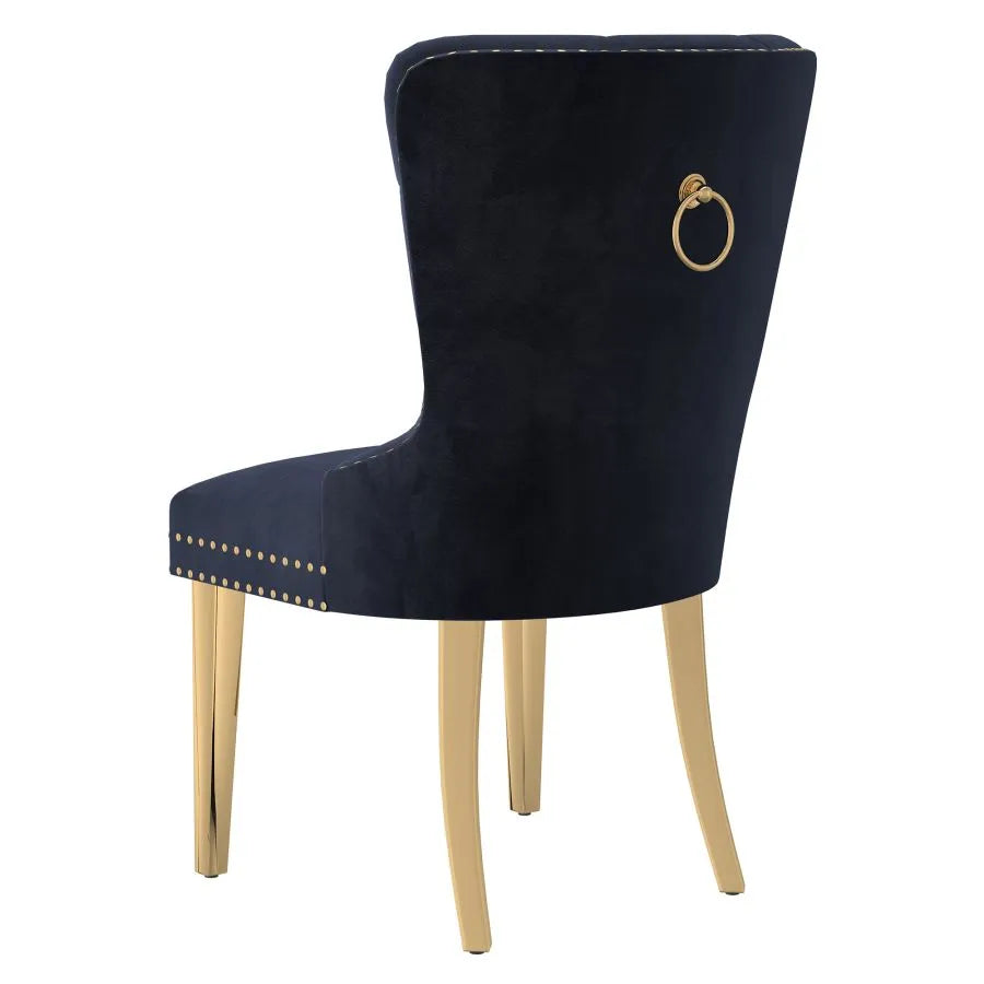 Mizal Side Chair, Set of 2 in Black and Gold