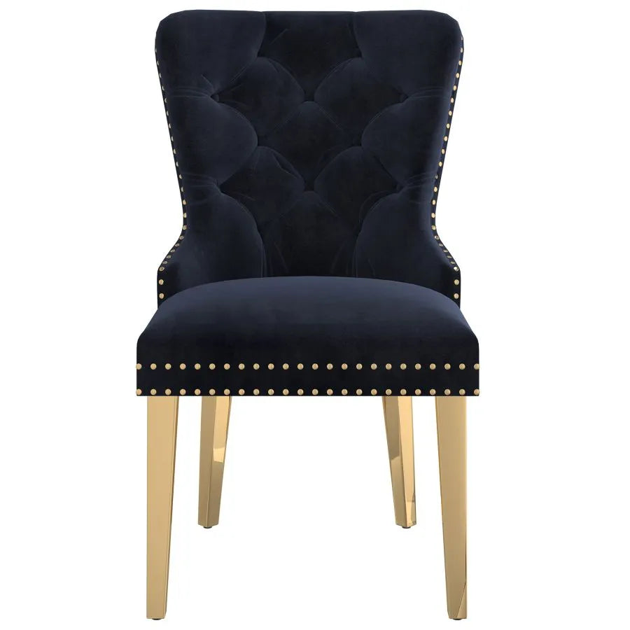 Mizal Side Chair, Set of 2 in Black and Gold