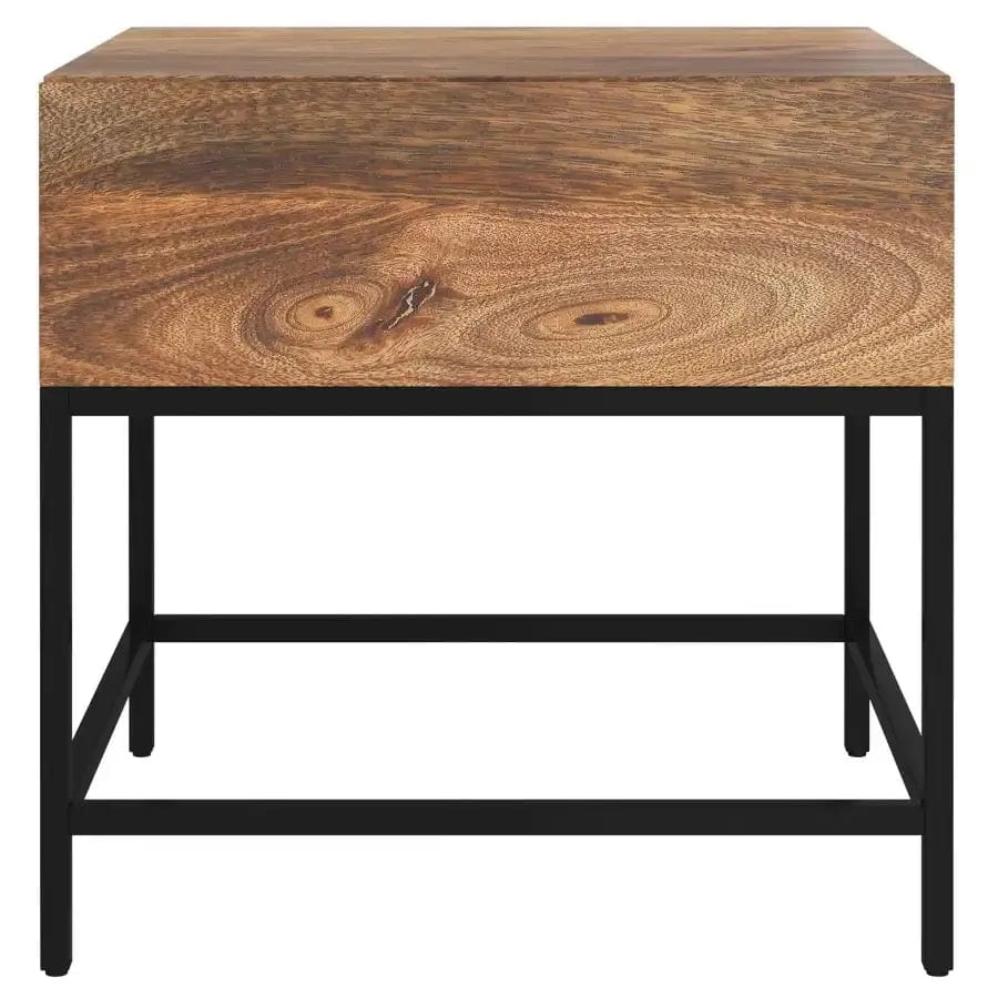 Ojas Accent Table in Natural Burnt and Black