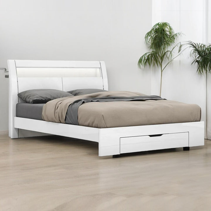 Berradi Platform Bed With Storage Compartments and Built-in LED Light