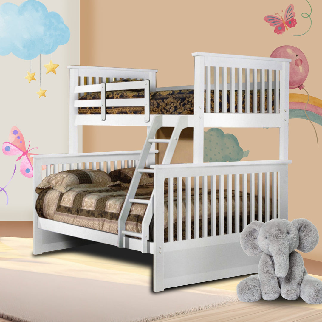 Eliza Bunk Bed (Single/ Double) In Appealing White Finish
