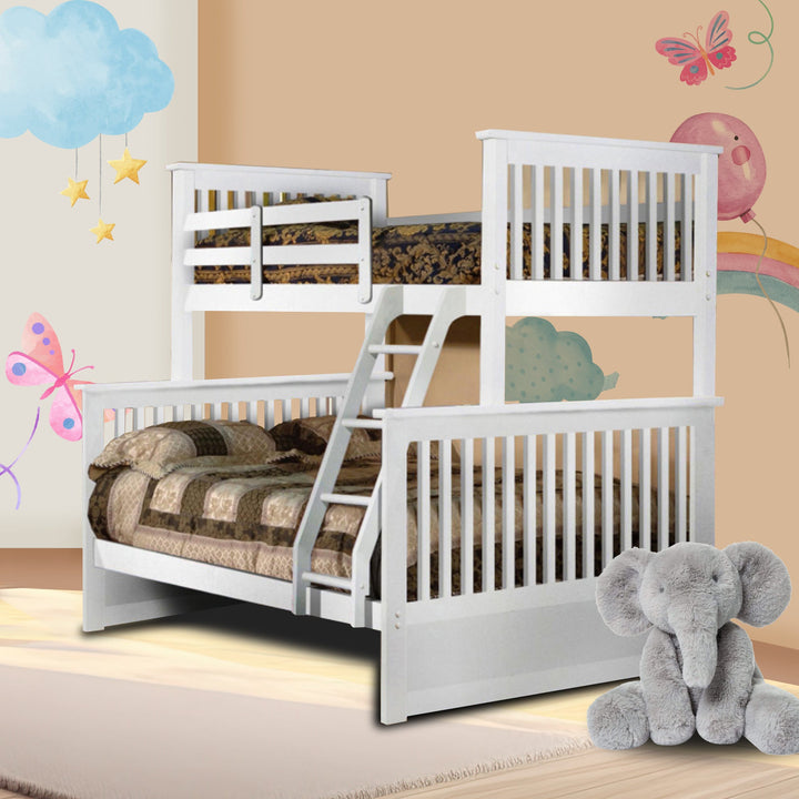 Eliza Bunk Bed (Single/ Double) In Appealing White Finish