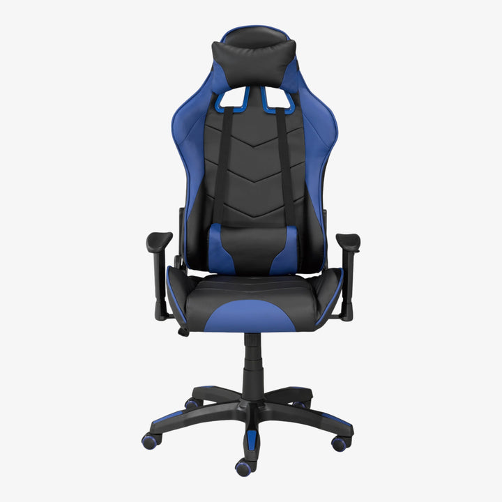 Maverick Ergonomic Gaming Chair In Faux Leather Upholstery - Black/ Blue
