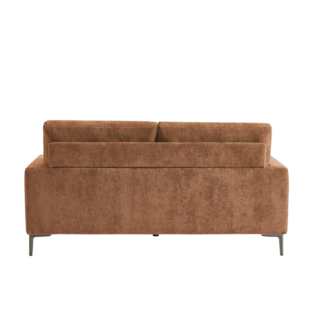 Wenda 3-Seater Fabric Upholstered Stationary Sofa - TERRACOTTA