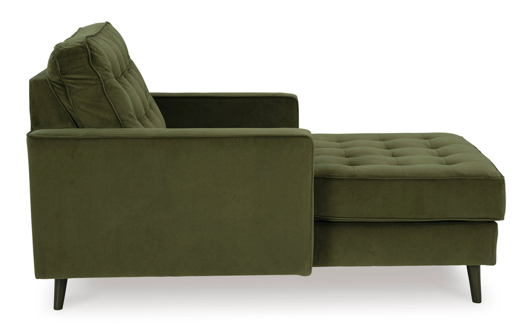 2640415 Reveon Lakes Chaise In Fabric Upholstery - Olive | Signature Design By Ashley