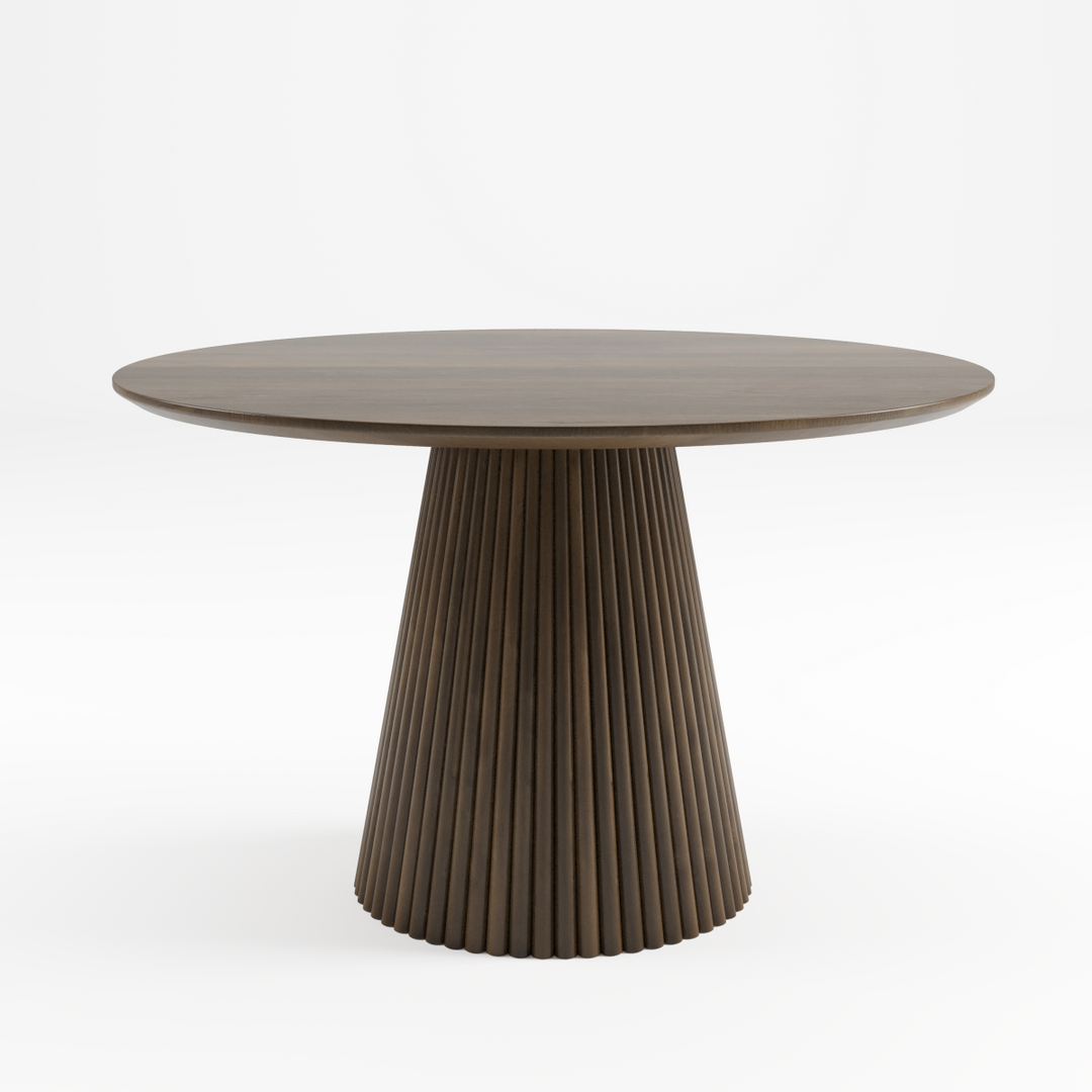 Bunit Solid Wooden Walnut Round Dining Table