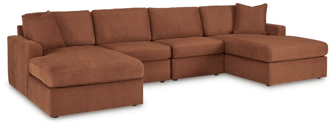 92102S19 Modmax 4-Piece Fabric Sectional Sofa With Dual Chaise - Spice | Signature Design By Ashley