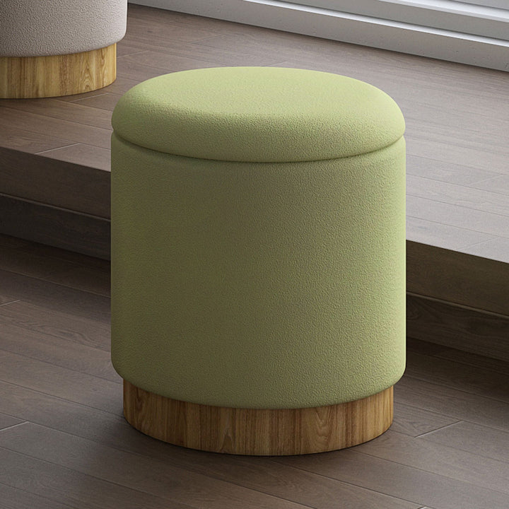 Elan Fabric Upholstered Accent Ottoman With Storage Compartment - Sage