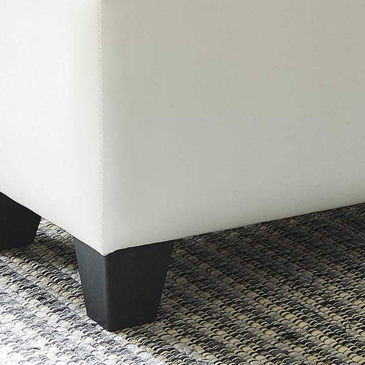 Frank Rectangular Storage Ottoman Bench In Striking White Finish