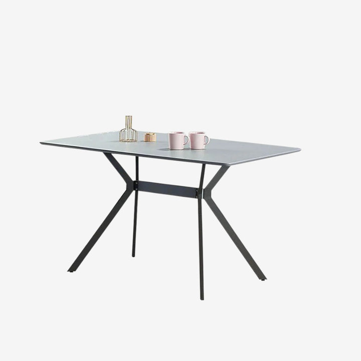 Sonnet Scratch Resistant Metallic Dining Table | Available in Grey & White