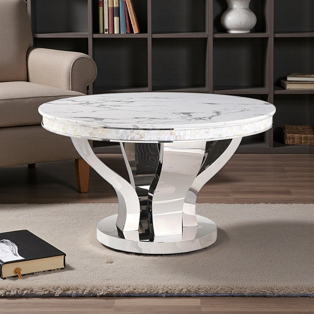 Anchorage Metallic Dining Table In Chrome Finish - Close-Up Detail