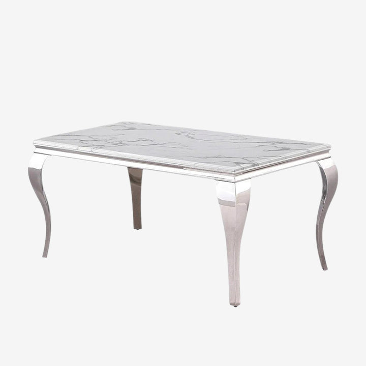 Sprout Metallic Dining Table | Available In Tempered Glass & Marble Top