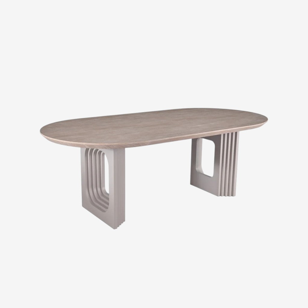 Atlas Solid Wood Dining Table - Beige