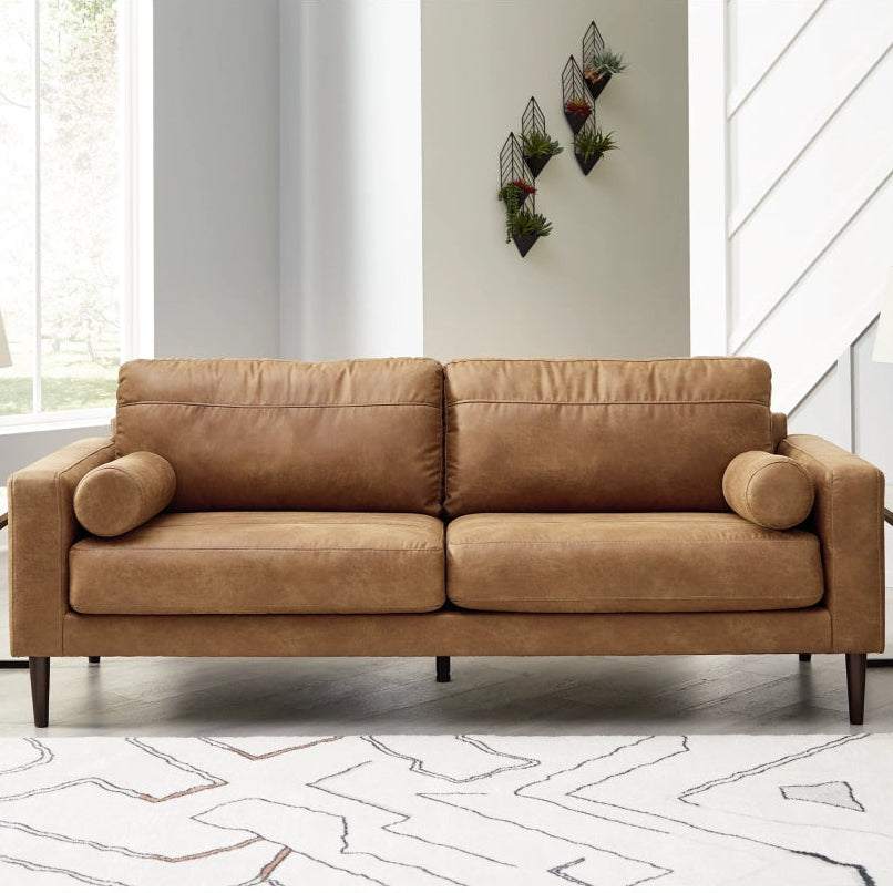 4100238 Telora Stationary Sofa In Leather Upholstery - Caramel | Signature Design By Ashley