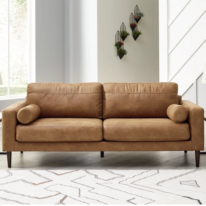 4100238 Telora Stationary Sofa In Leather Upholstery - Caramel | Signature Design By Ashley