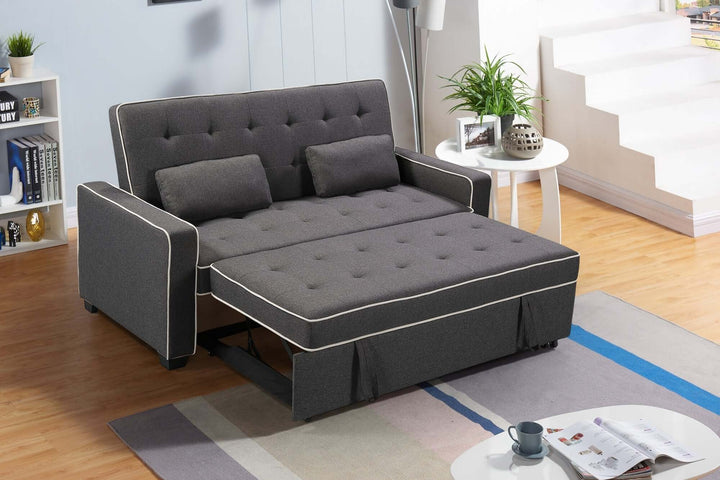 Austin Modern Grey Fabric Sleeper Sofa with Pull-Out Bed & USB Ports