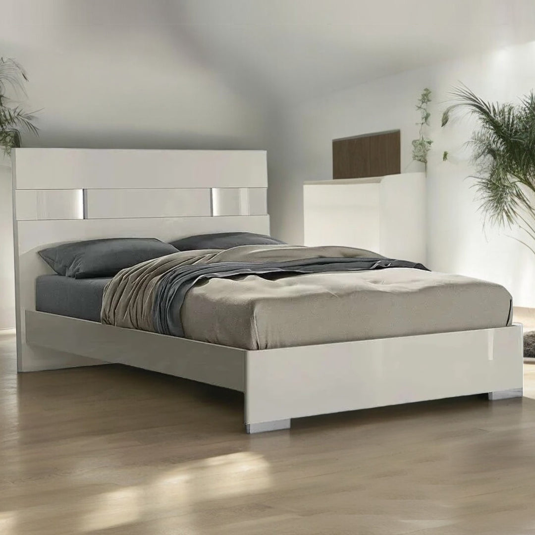 Aurora Luxurious Platform Bed Frame With Built-in LED Lights - Gorge Grey