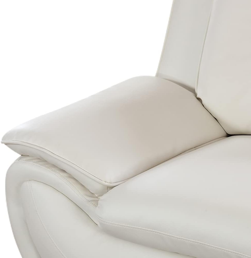 Sofa Set Gilan Faux Leather 3 PC Loveseat and Chair Set in White