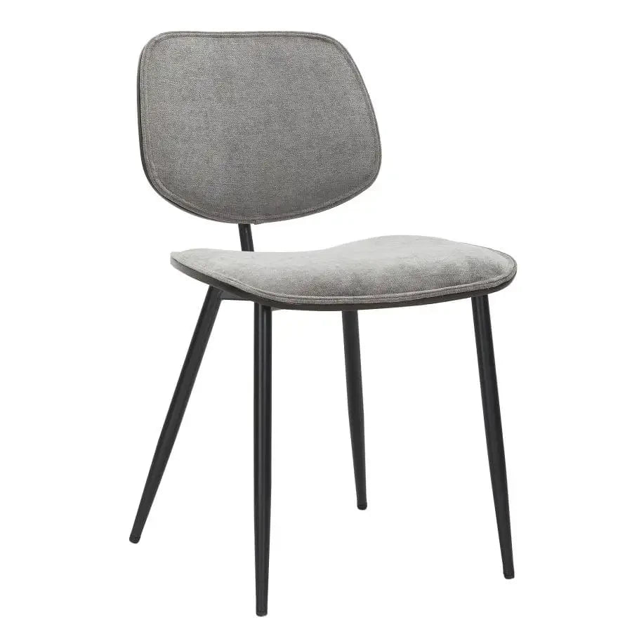 Capri Side Chair, Set of 2, in Light Grey, Walnut and Black